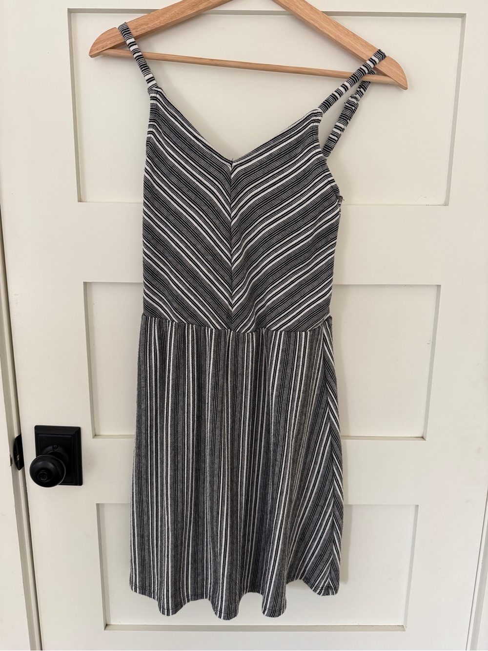 Universal Thread Black & White Striped Spaghetti Strap Mini Dress
